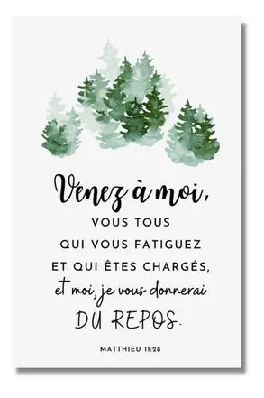 Tableau aluminium "Venez à moi…" Matthieu 11.28 - Petit modèle