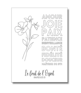 Tableau aluminium "Fruit de l'Esprit" - motif noir & blanc