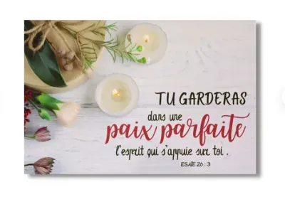 Tableau aluminium "Tu garderas dans une paix parfaite…" Esaïe 26.3 - Moyen modèle