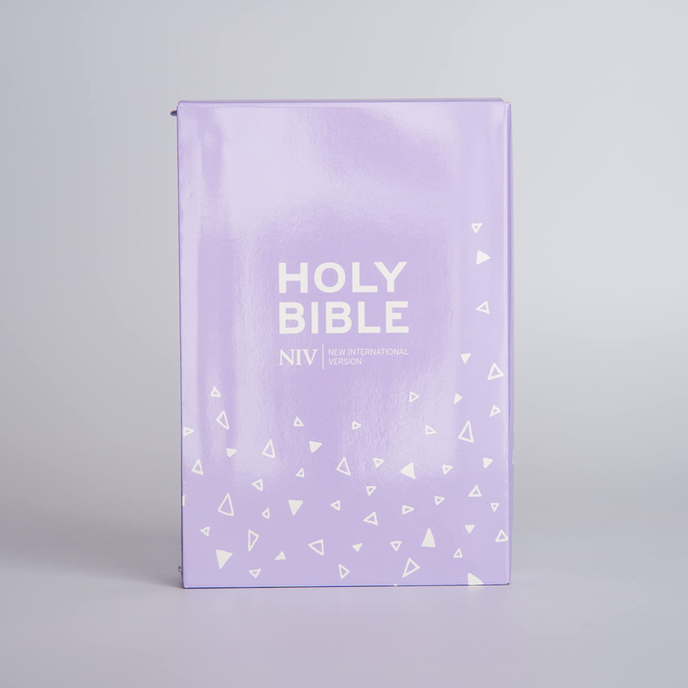 Anglais, Bible NIV, format poche - couverture souple, lilas, fermeture éclair