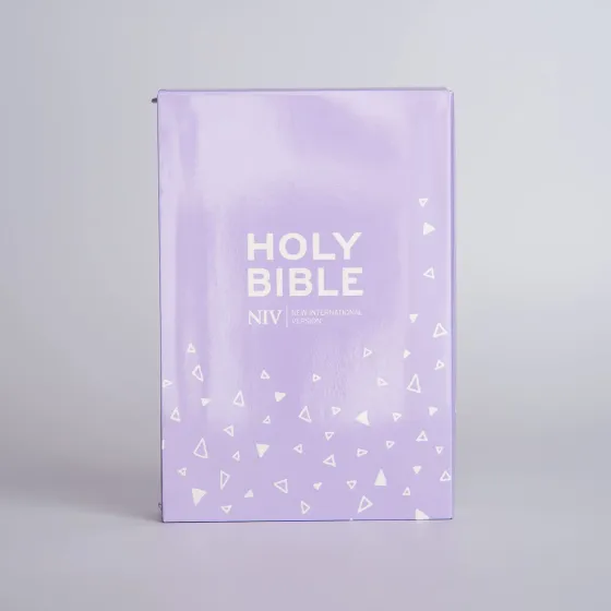 Anglais, Bible NIV, poche, souple, lilas, fermeture éclair