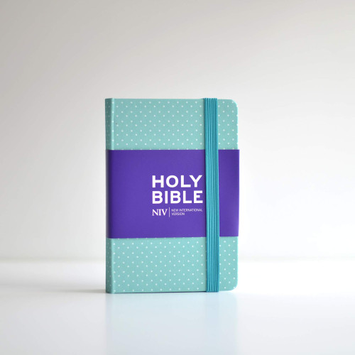 Anglais, Bible NIV, Pocket - Mint Polka-Dot Notebook Bible