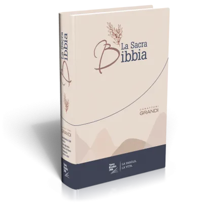 Italien, Bible NR2006 gros caractères - modèle rigide illustré bleu-beige