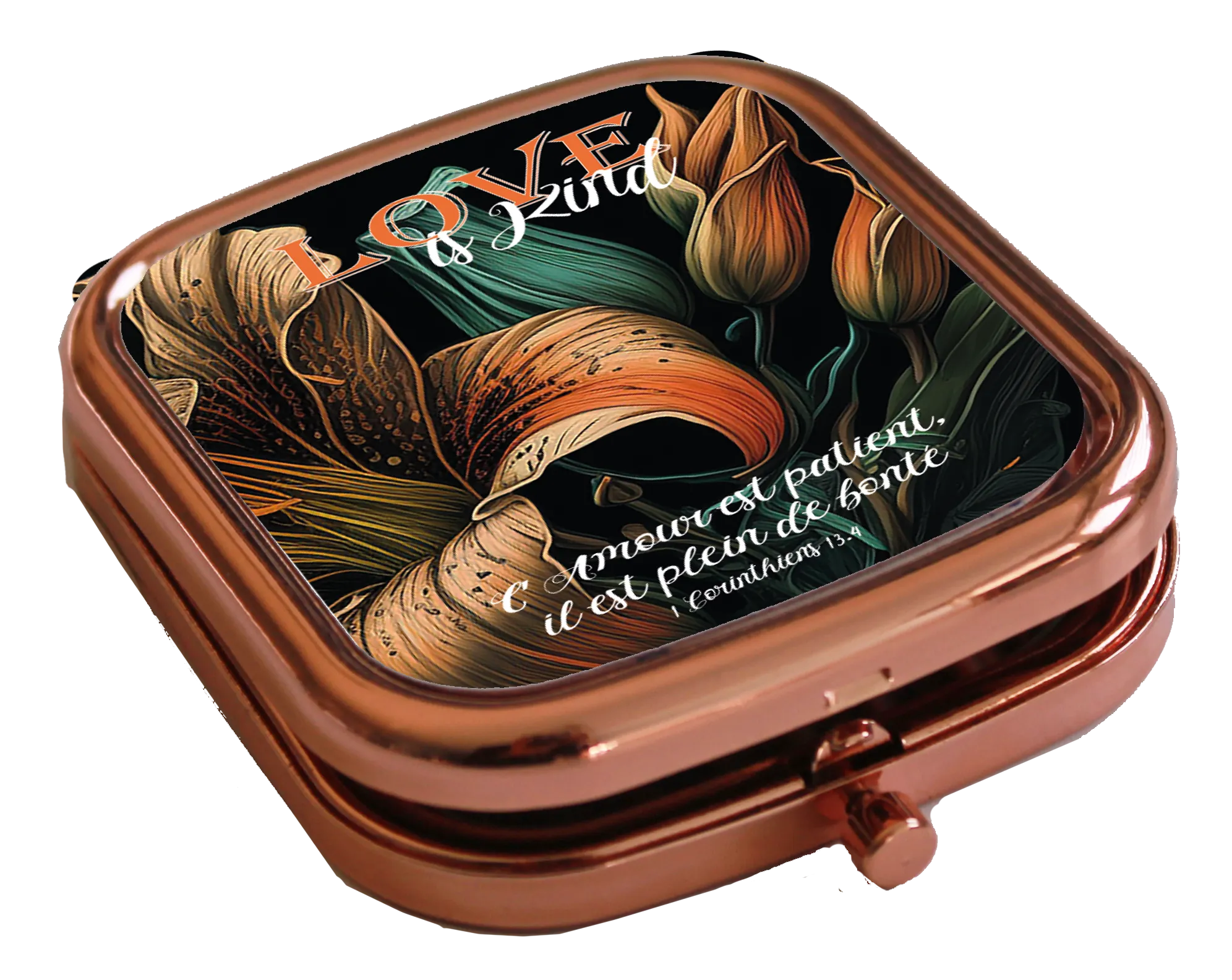 Miroir de poche - "Love is kind" 1 Corinthiens 13.4