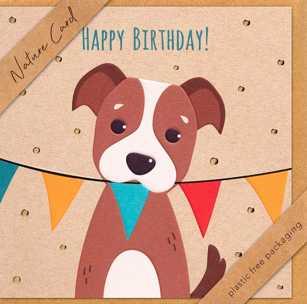 Faltkarte Happy Birthday Hund