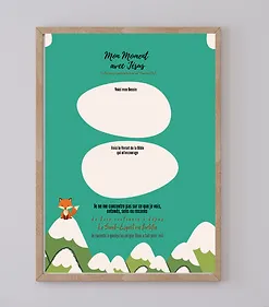 Tableau de prière "renard" - cadre blanc