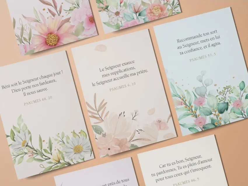 Coffret de 100 mini-cartes - 100 versets - Trésors des Psaumes