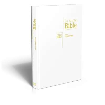 Bible Segond NEG, gros caractères, blanche - Couverture souple en toile, tranche or