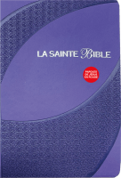 Bible Segond 1910, gros caractères, similicuir violet, onglets, tranche argent - 2 rubans...