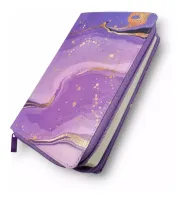 Espagnol, Bible RV, Letra Grande, Con cierre, Tela lila boreal, palabras de Jesús en rojo - tissu...