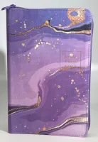 Espagnol, Bible RV, Letra Grande, Con cierre, Tela lila boreal, palabras de Jesús en rojo - tissu...