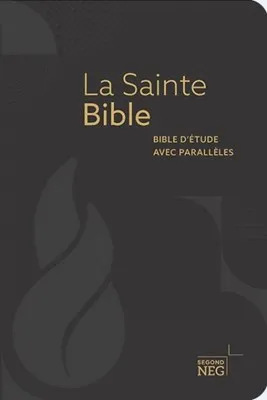 Bible d'étude NEG à parallèles, noire - Couverture souple, fibrocuir, tranches or, onglets