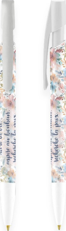 Stylo Motifs floraux pastels "Aime la vie..." Psaumes 34.12-15