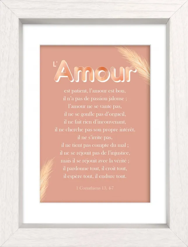 Mon cadre inspiration, "L'amour est patient…" - 1 Corinthiens 13