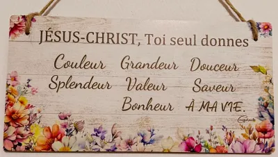 Tableau en bois "Couleur Grandeur Douceur"