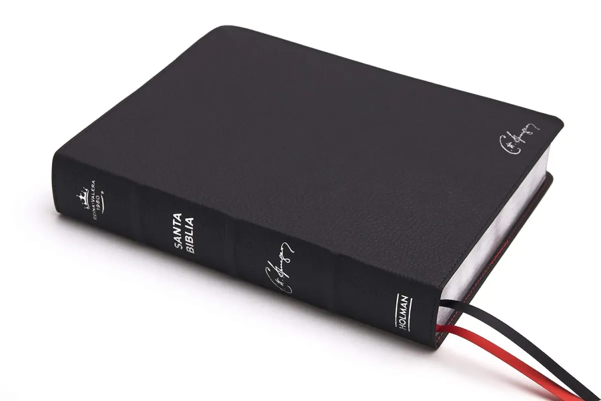 Espagnol, Bible d'étude Spurgeon Reina Valera 1960, cuir, noire