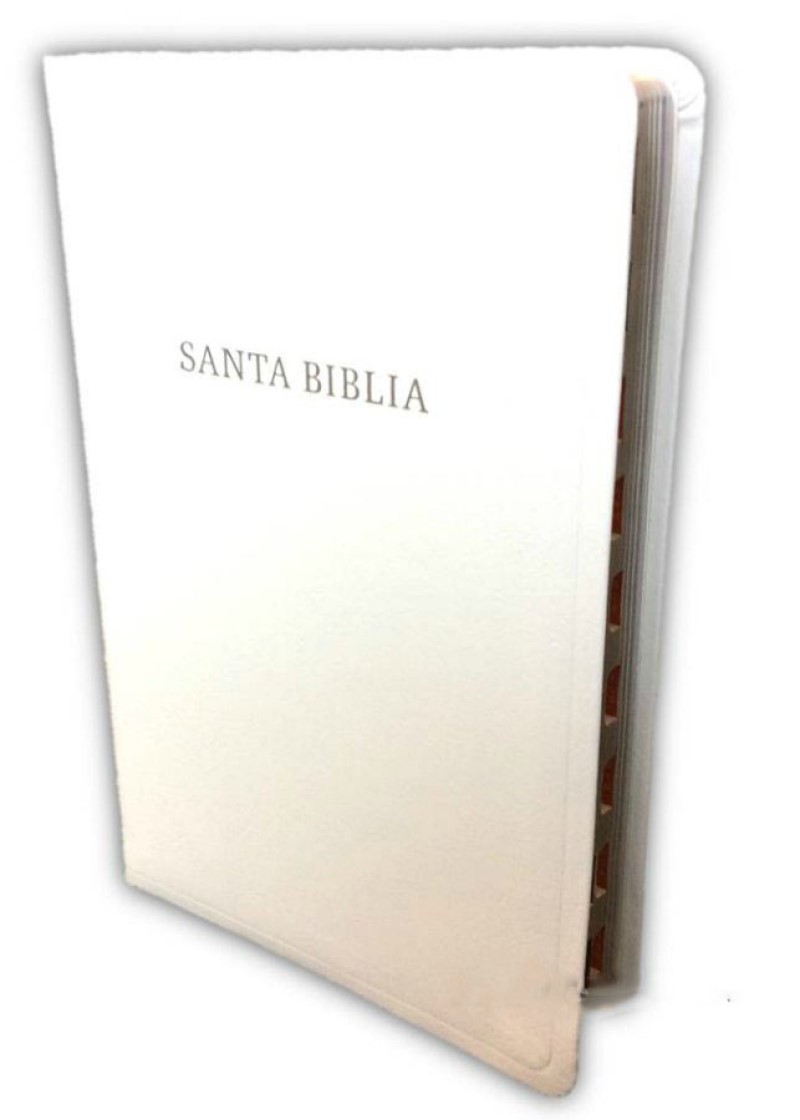 Espagnol, Bible Reina Valera 1960, références, cuir, blanche, onglets