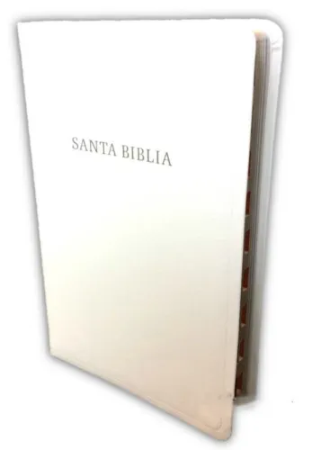 Espagnol, Bible Reina Valera 1960, références, cuir, blanche, onglets