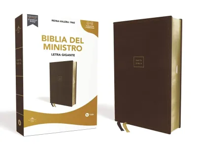 Espagnol, Bible Reina Valera 1960, très gros caractères, café, intérieur bicolore