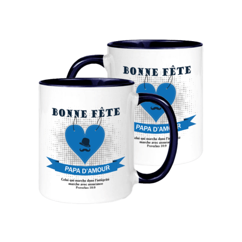 Mug Bonne fête papa d'amour - « Celui qui marche dans l'intégrité […] » Pr 10.9