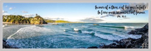 Cadre bois « La mer est à Dieu, c'est lui qui l'a faite… » Ps 95.5