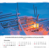 Vivre, avec méditations - Calendrier cartes postales, de table