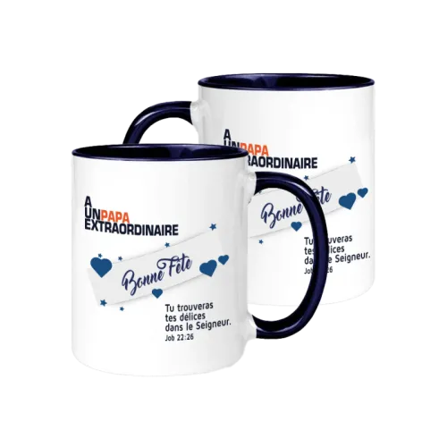 Mug À un papa extraordinaire - "Tu trouveras tes délices…" Job 22.26 - Fête des pères