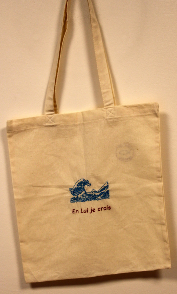 Tote-bag "En lui je crois" vague - brodé