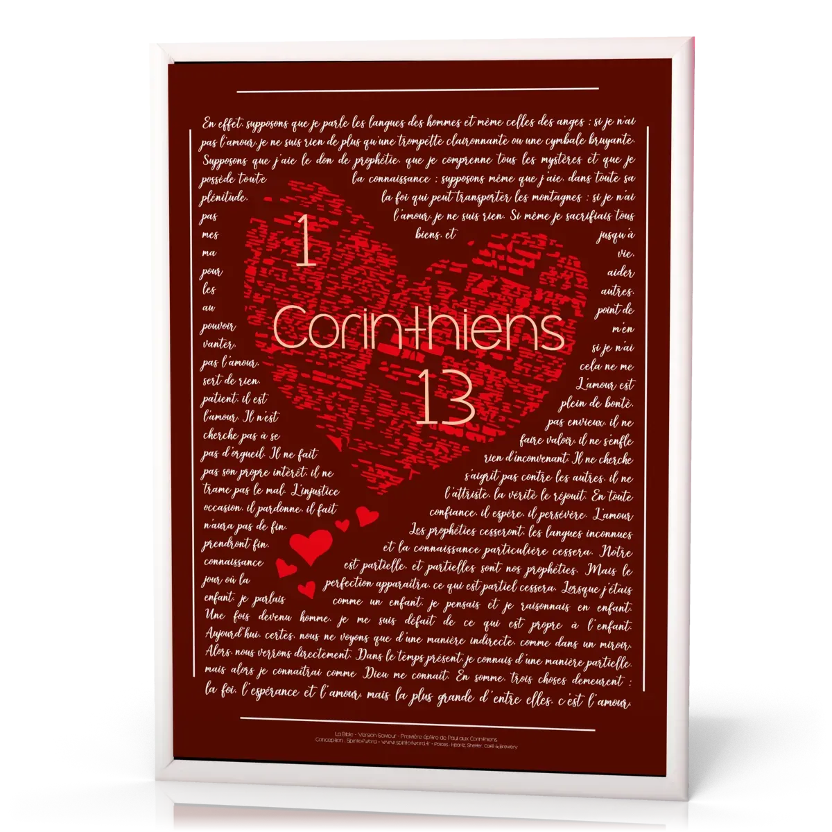 Cadre 1 Corinthiens 13 - Cadre blanc format A4