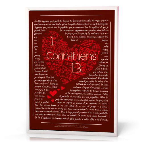 Cadre 1 Corinthiens 13 - Cadre blanc format A4