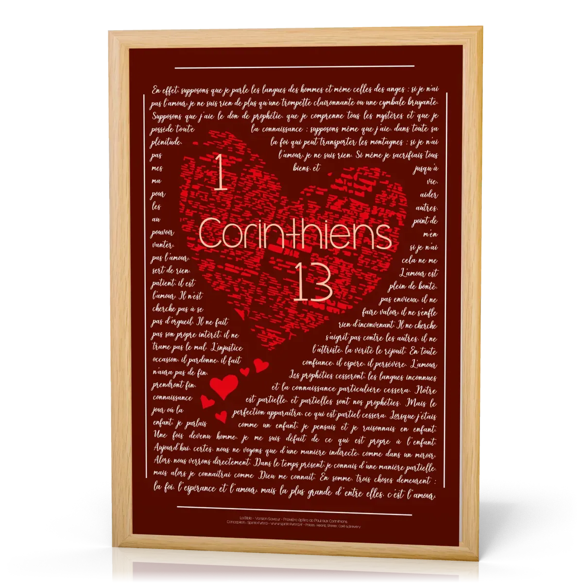 Cadre 1 Corinthiens 13 - Cadre bois format A4