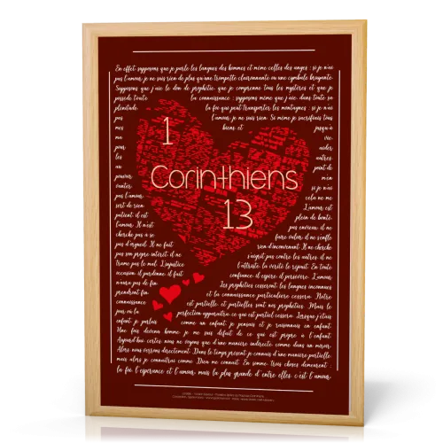 Cadre 1 Corinthiens 13 - Cadre bois format A4