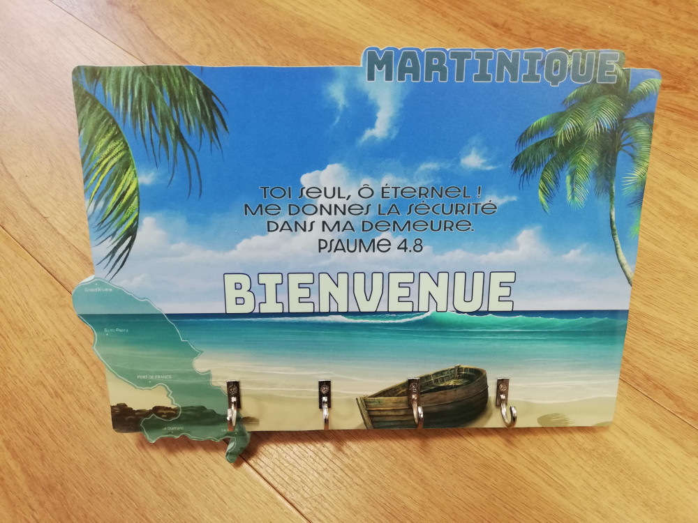 Cadre bois accroche-clés Martinique - « Toi seul, Ô Eternel !  Me donnes […] »