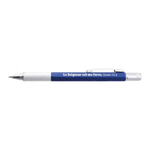 Stylo multi-outil bleu "Le Seigneur est ma force"