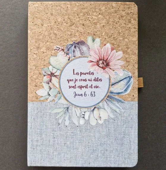 Carnet de notes Jean 6.63 - A5 liège et toile