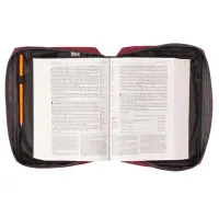 Pochette pour Bible, bordeaux en tissu avec Ichtus - taille S