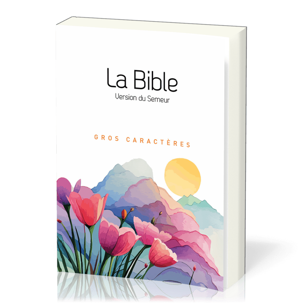 Bible Semeur 2015, gros caractères, blanche illustrée, semi-souple textile, tranche blanche