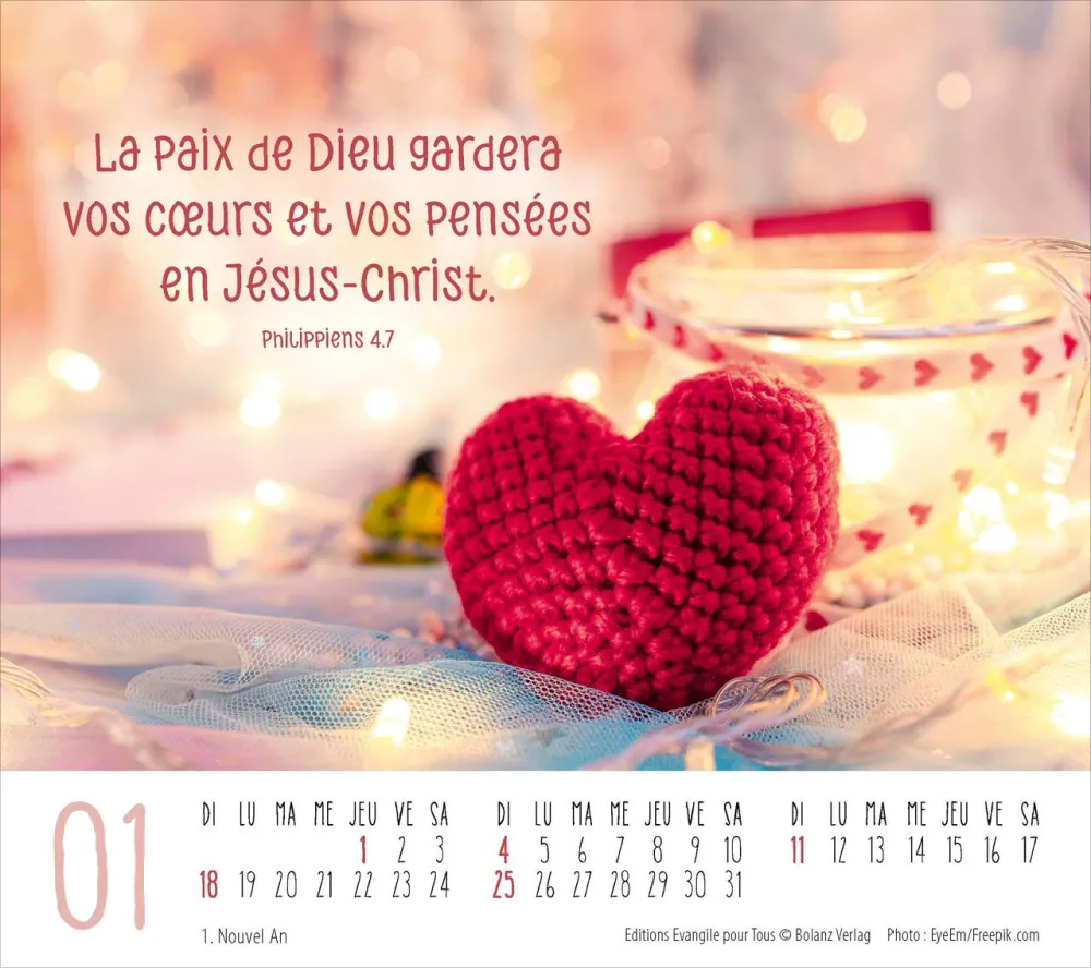 Merci - Un remerciement qui vient du cœur - Calendrier panoramique