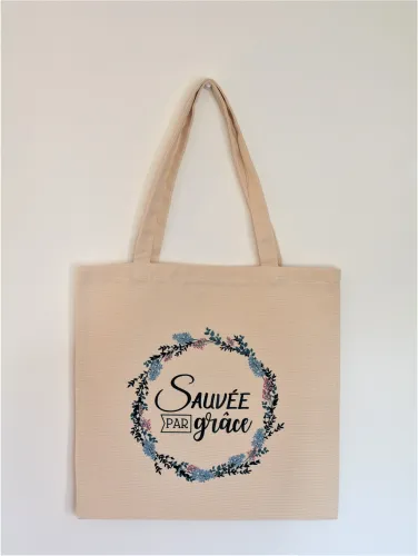 Tote bag « Sauvée par grâce »