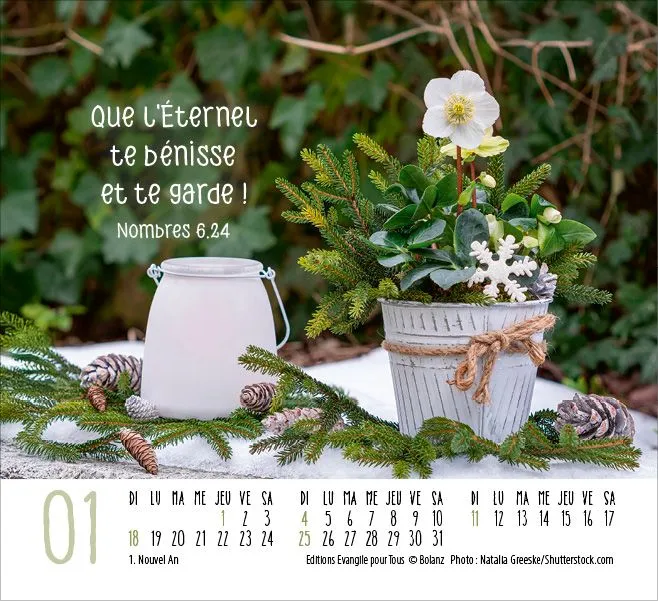 Harmonie - Mini calendrier de table
