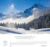 Calendrier Montagnes trilingue: allemand, français, anglais - Mural