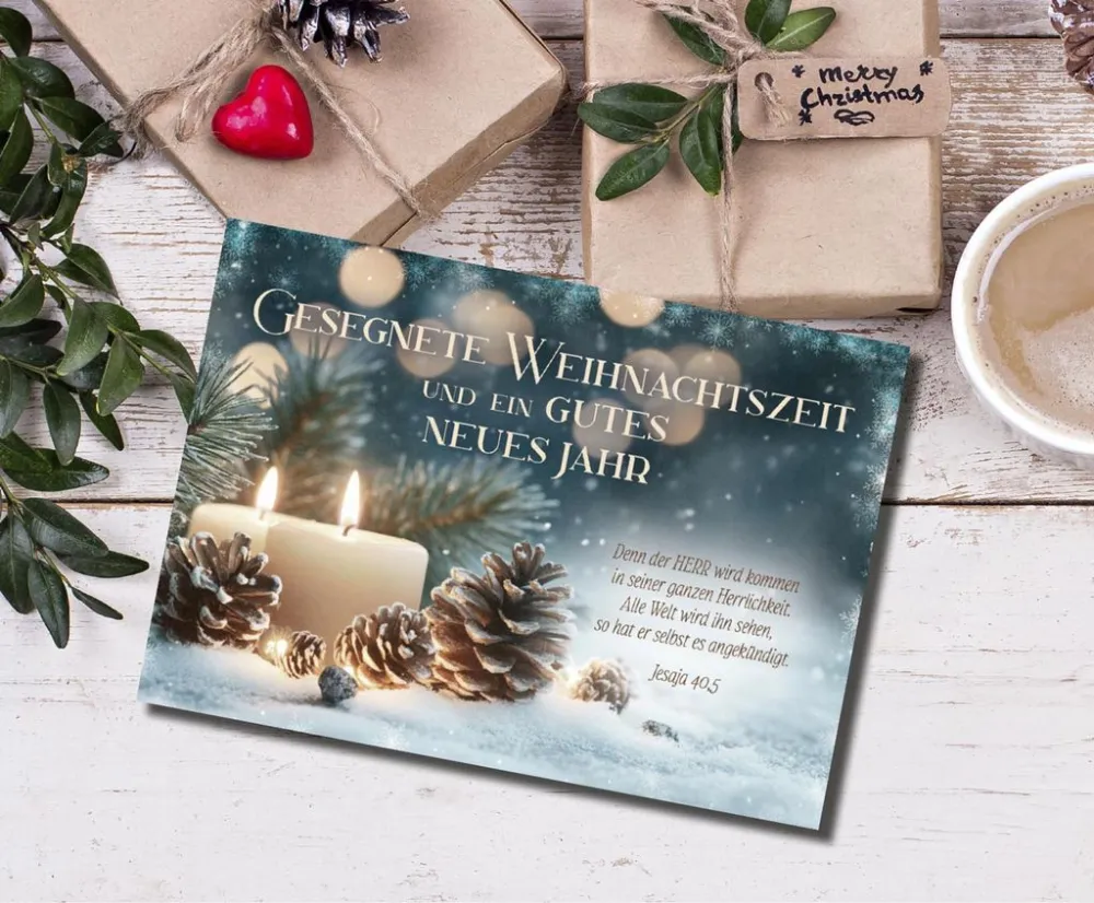 Postkarten Weihnachtszeit Kerzen - Jesaja 40,5
