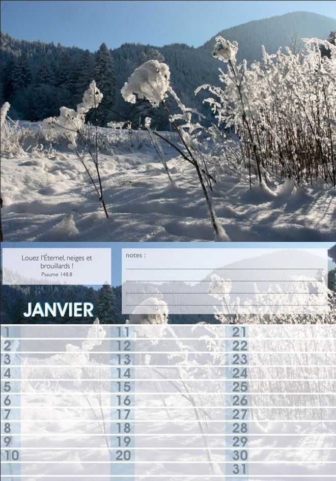 Calendrier perpétuel - paysages