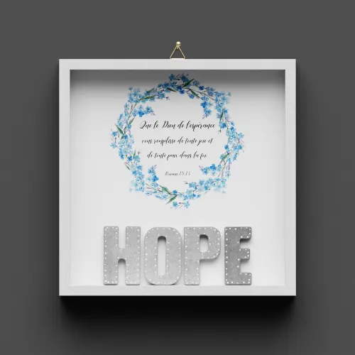 Cadre en bois HOPE - Romains 15:15