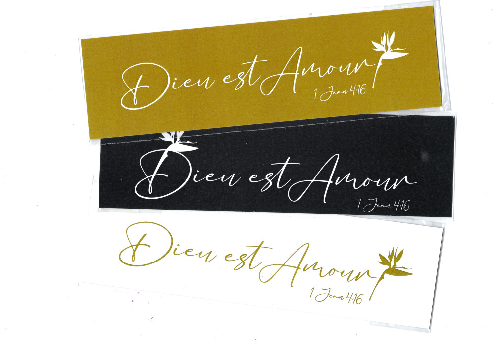 Marque-page « Dieu est amour - 1 Jean 4.16 » - divers modèles
