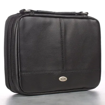 Pochette Bible XS, noir, similicuir, avec organiseur