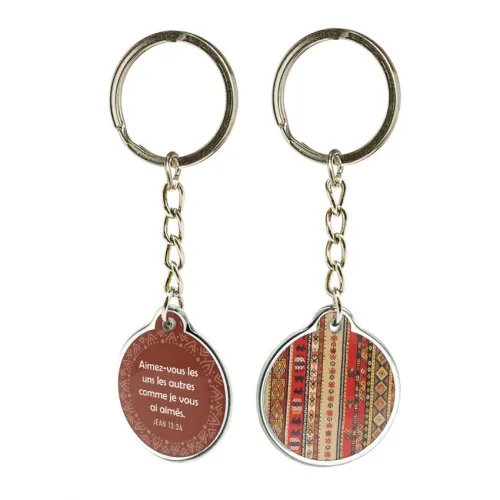 Porte clé - « Aimez-vous les uns les autres... » Jean 13.34 - collection Madagascar