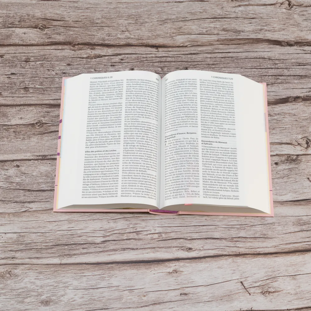 Bible Segond 21 compacte - Couverture rigide skivertex rose guimauve