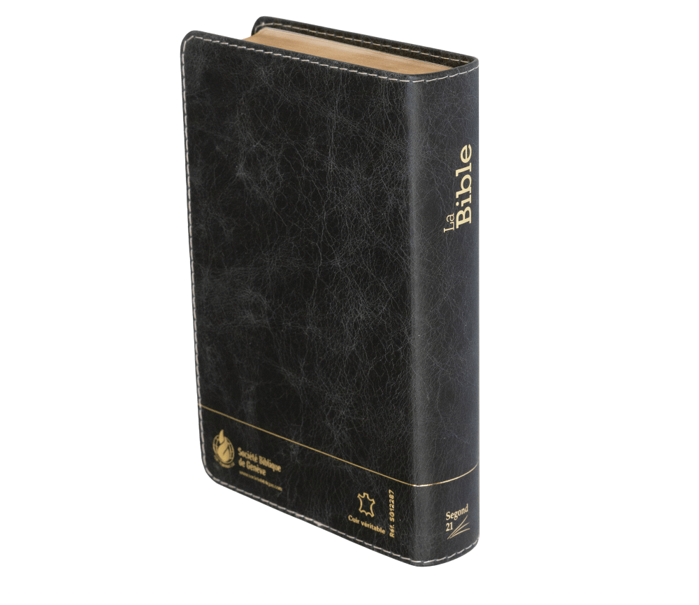 Bible Segond 21 compacte (Premium Style) - couverture souple, cuir anthracite, avec tranches dorées