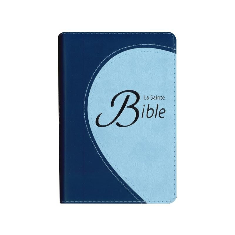 Bible Segond 1910, de poche, duo bleu - couverture souple , tranche argent, signet